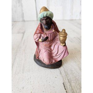 Vintage wiseman incense nativity large village Xmas decor